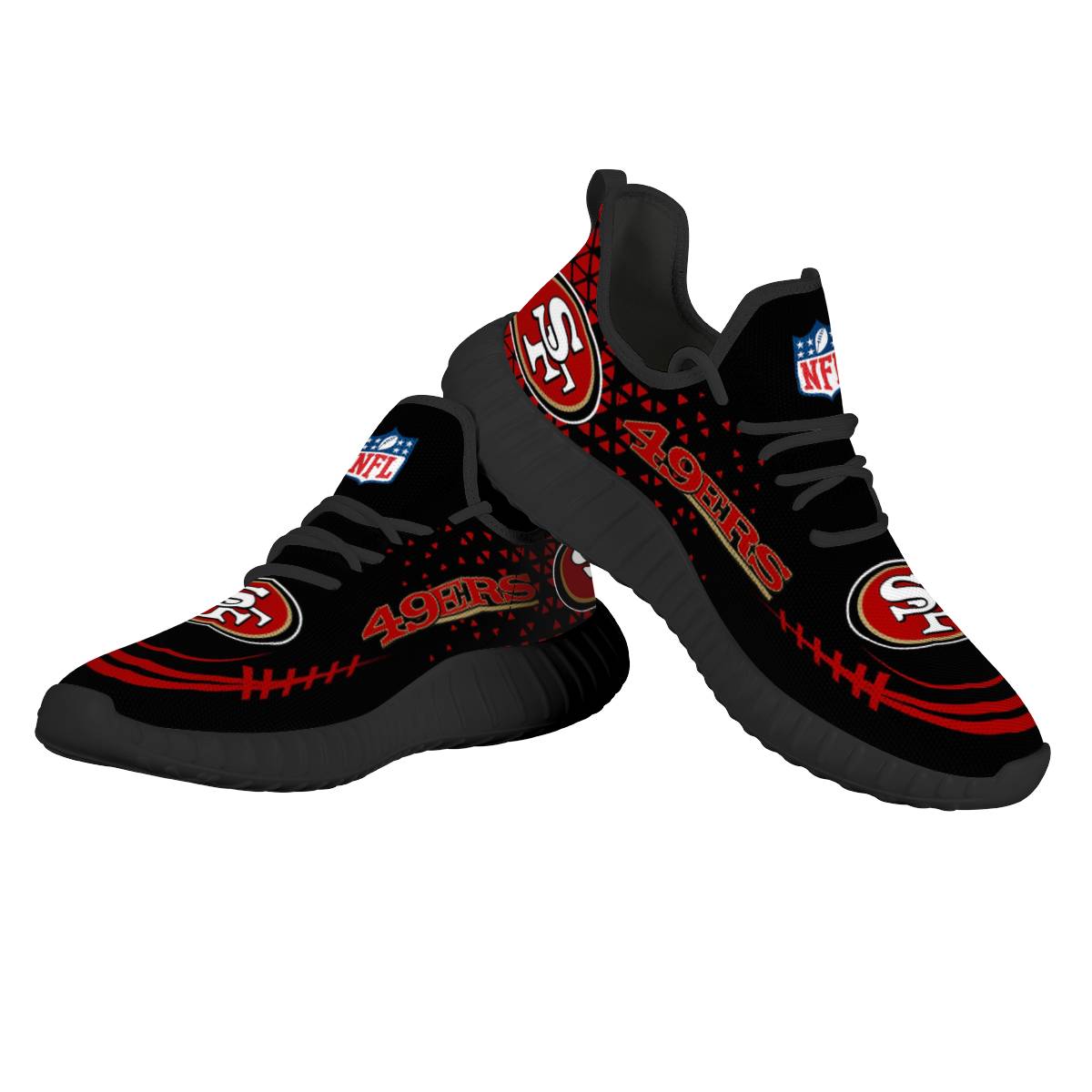 Women's San Francisco 49ers Mesh Knit Sneakers/Shoes 013